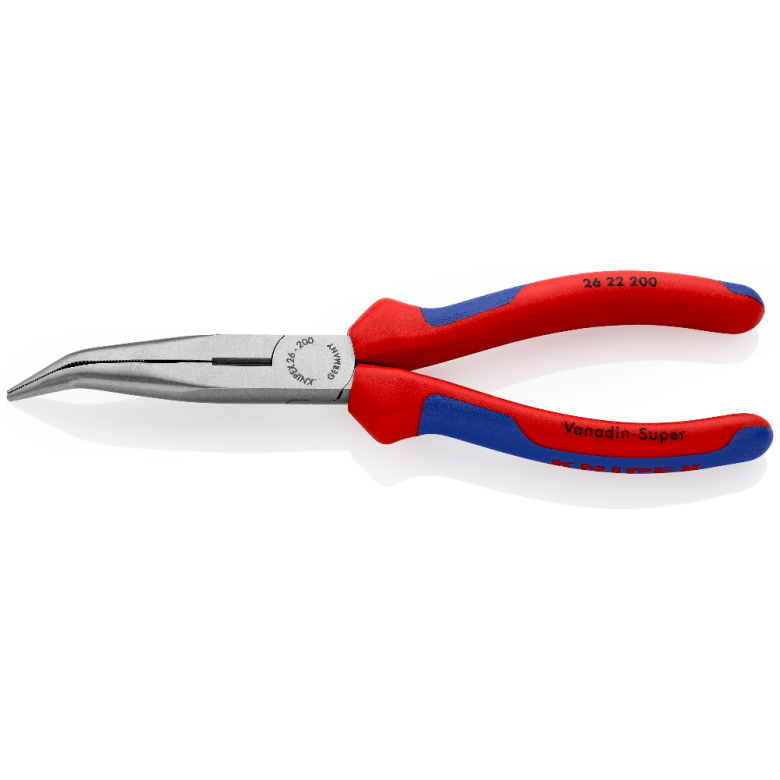 26 22 200 Knipex Snipe Nose Side Cutting Pliers (Stork Beak Pliers) Length: 200mm - Gabby Electric