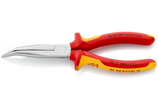26 26 200 Knipex Snipe Nose Side Cutting Pliers (Stork Beak Pliers) Length 200mm - Gabby Electric