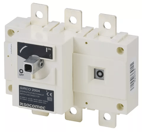 26003021 Socomec Switch Disconnector SIRCO 3P 200A 415 VAC Front Operation - Gabby Electric