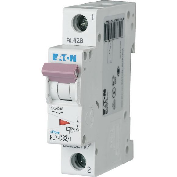 262707 PL7 - C32/1 Miniature circuit breaker 1P C32A 10kA - Gabby Electric