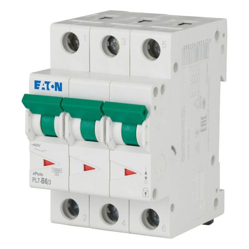 263386 PL7 - B6/3 Miniature Circuit Breaker 6A 3P B - Gabby Electric