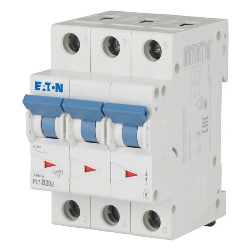 263390 PL7 - B20/3 Miniature Circuit Breaker 20A 3P B - Gabby Electric