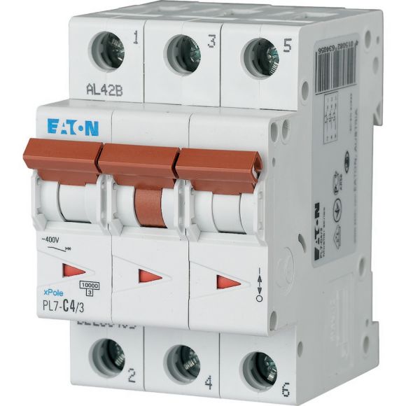 263405 PL7 - C4/3 Miniature circuit breaker 3P C4A 10kA - Gabby Electric