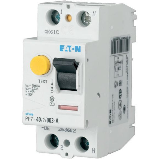 263577 PF7 - 25/2/003 - DE Residual current circuit breaker 2P 25A 30mA Type AC - Gabby Electric