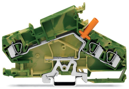 282 - 868 Wago 3 - Conductor Ground Terminal Block, CAGE CLAMP®, 6mm², Green/Yellow