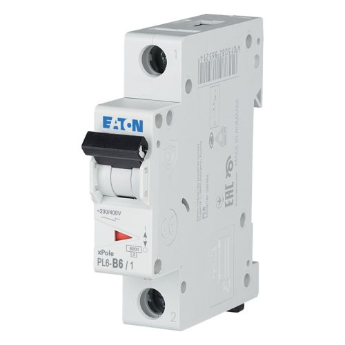 286518 PL6 - B6/1 Miniature Circuit Breaker 6A 1P B - Gabby Electric