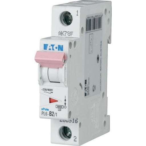 286528 PL6 - C2/1 Miniature circuit breaker 1P C2A 6kA - Gabby Electric