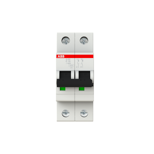 2CDS252001R0104 S202-C10 Miniature Circuit Breaker - 2P - C - 10 A