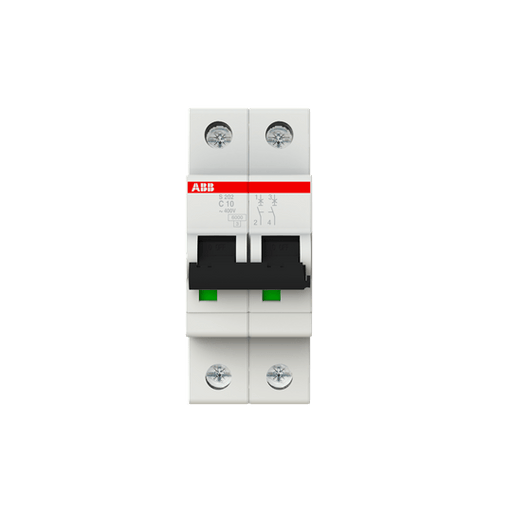 2CDS252001R0104 S202 - C10 Miniature Circuit Breaker - 2P - C - 10 A - Gabby Electric