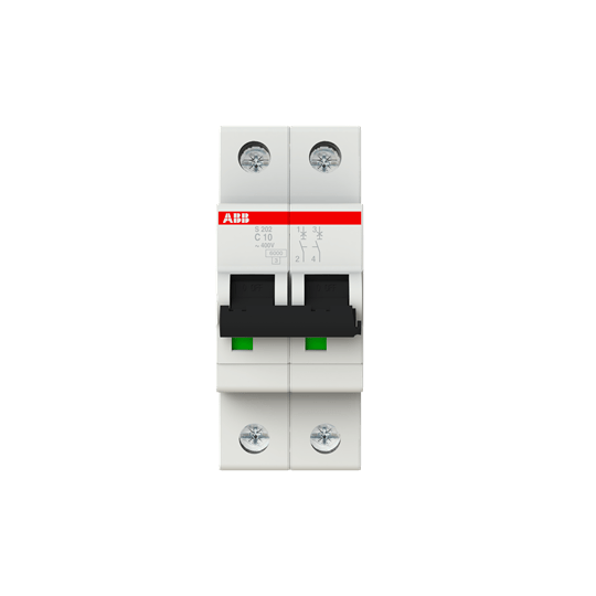 2CDS252001R0104 S202 - C10 Miniature Circuit Breaker - 2P - C - 10 A - Gabby Electric