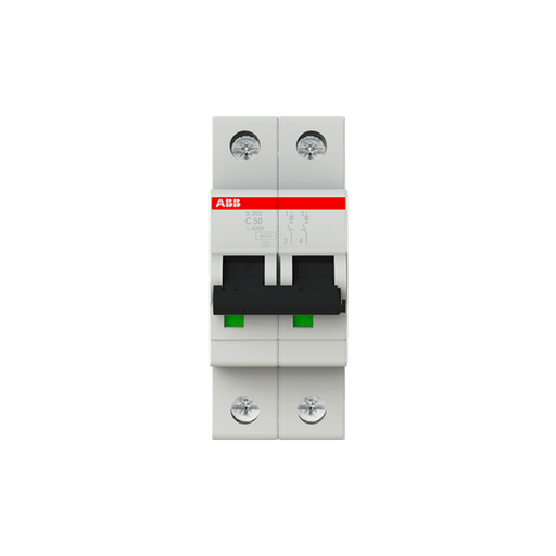 2CDS252001R0504 S202 - C50 Miniature Circuit Breaker - 2P - C - 50 A - Gabby Electric