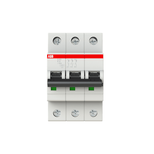 2CDS253001R0024 S203 - C2 Miniature Circuit Breaker - 3P - C - 2 A - Gabby Electric