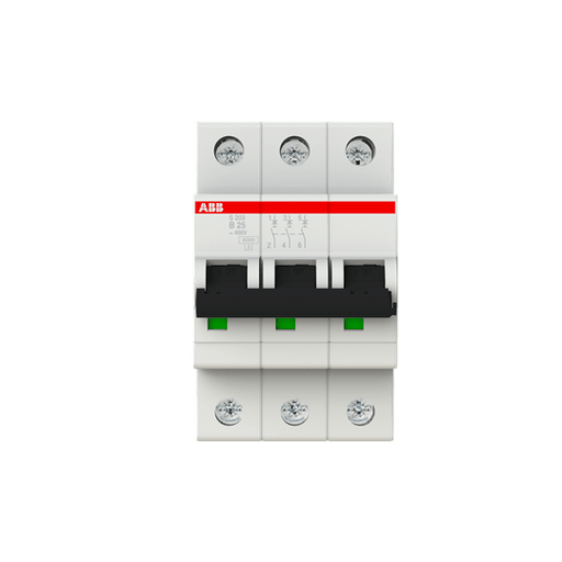 2CDS253001R0255 S203 - B25 Miniature Circuit Breaker - 3P - B - 25 A - Gabby Electric