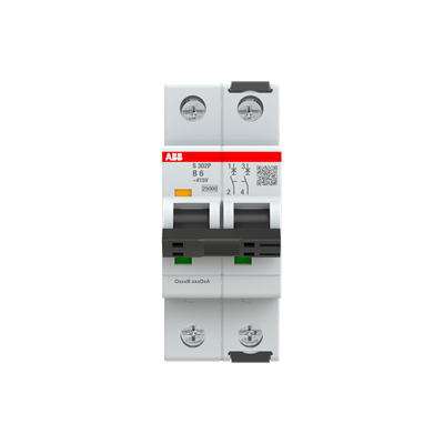2CDS272061R0065 ABB S202M - B6UC Miniature Circuit Breaker (MCB), 2P B6A 10kA - Gabby Electric