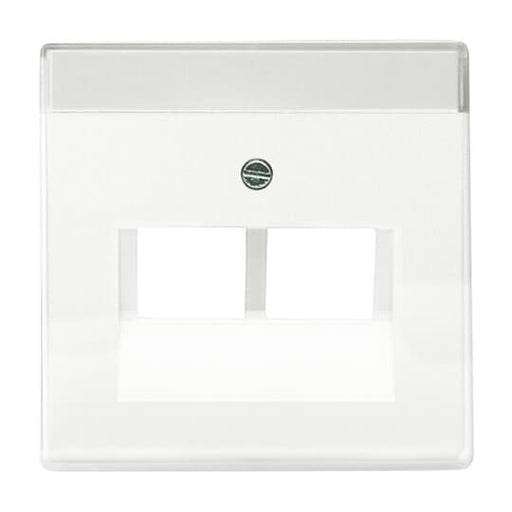 2CKA001710A3164 1803 - 02 - 84 Cover plate with labelling field UAE/IAE (ISDN) 2 gang studio white - 63x63 - Gabby Electric