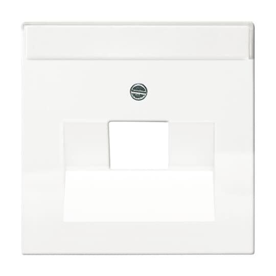 2CKA001710A3165 1803 - 84 Cover plate with labelling field UAE/IAE (ISDN) 1 gang studio white - 63x63 - Gabby Electric