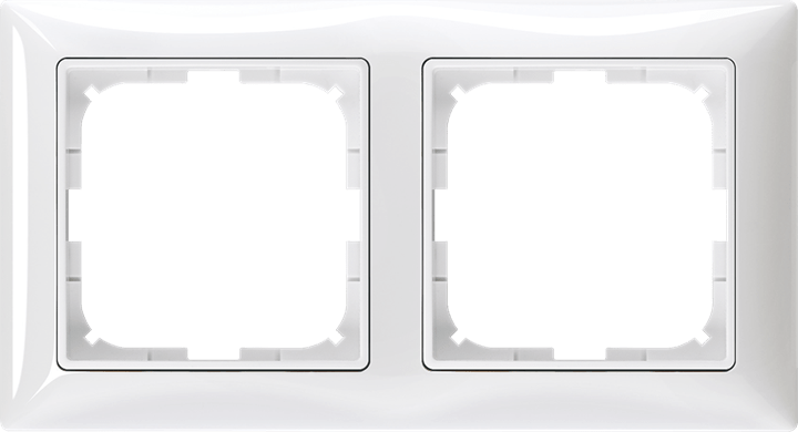 2CKA001725A1480 2512 - 94 - 507 Cover Frame 2gang(s) alpine white - Basic55 - Gabby Electric