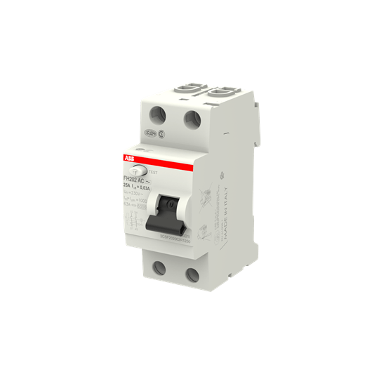 2CSF202002R1250 FH202 AC - 25/0.03 Residual Current Circuit Breaker 2P AC type 30 mA - Gabby Electric