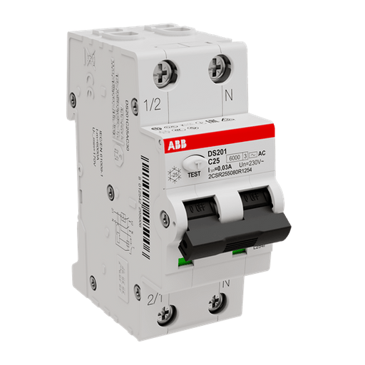 2CSR255080R1254 DS201 C25 AC30 Residual Current Circuit Breaker with Overcurrent Protection - Gabby Electric