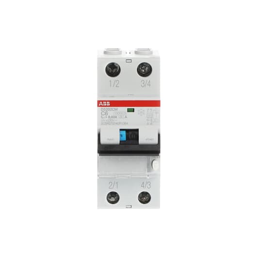 2CSR272140R1064 DS202C M C6 A30 Residual Current Circuit Breaker with Overcurrent Protection - Gabby Electric