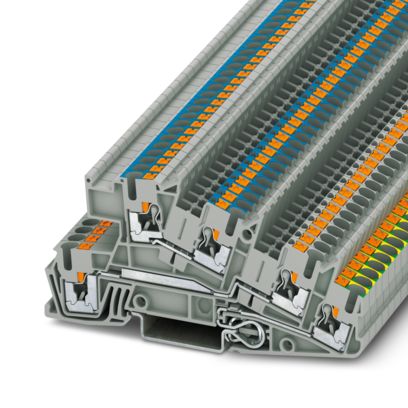3213950 Phoenix Contact PTI 2,5 - PE/L/N Installation ground terminal block 24A 400V 4mm², grey - Gabby Electric
