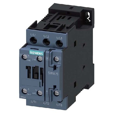 3RT2025 - 1KB40 Siemens Power Contactor 3P 17A 7,5kW 400V 24VDC 1NO+1NC, Spring - Loaded Terminal, Size: S0