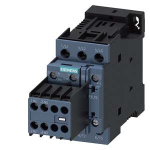 3RT2028 - 1BB44 Siemens Power Contactor 3P 38A 18,5kW 24VDC 2NO+2NC, Screw Terminal, Size: S0, Removable Auxiliary Switch