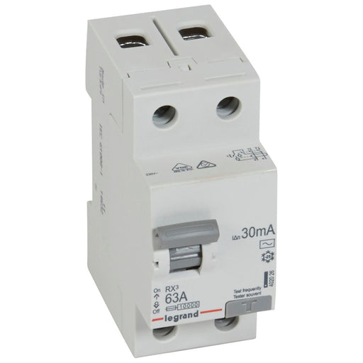402026 Legrand RX³ Residual current circuit breaker 2P 230V 63A 30 mA AC type - Gabby Electric
