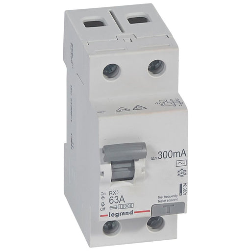 402034 Legrand RX³ Residual current circuit breaker 2P 230V 63A 300 mA AC type - Gabby Electric