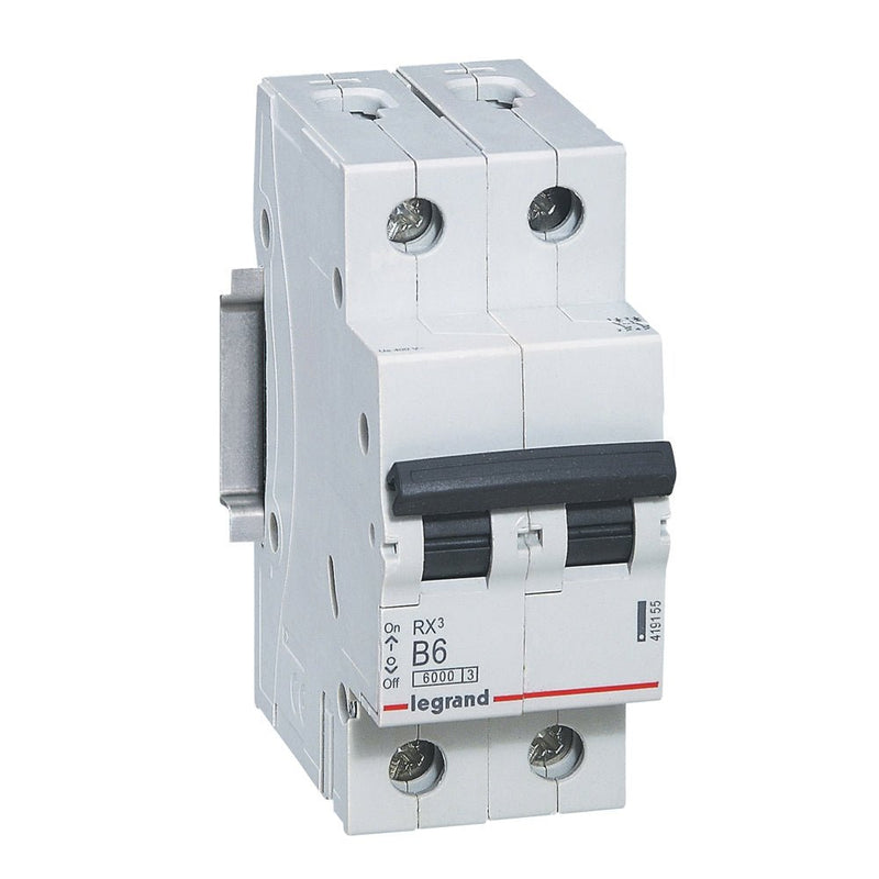 419155 Legrand RX³ Miniature circuit breaker 2P B6A 10kA - Gabby Electric