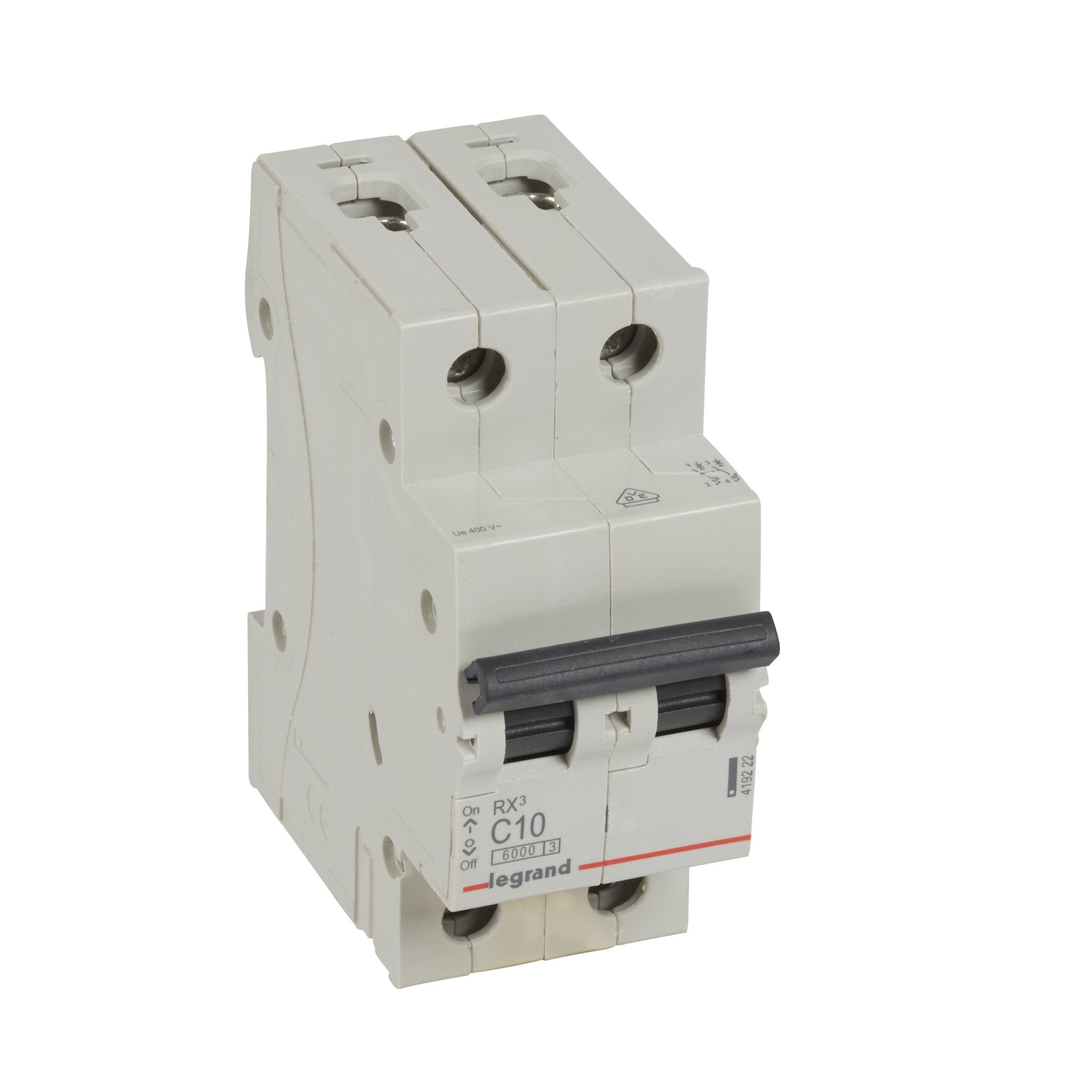 Legrand 419222 MCB RX³ 2P 10A Curve C 6kA DIN Rail — Gabby Electric