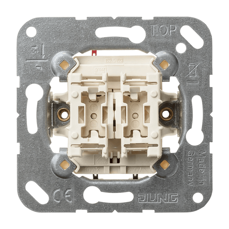 505U Jung Switch (Insert) 2 - gang 10AX 250V, 2x1P, 1 - way, wo Frame