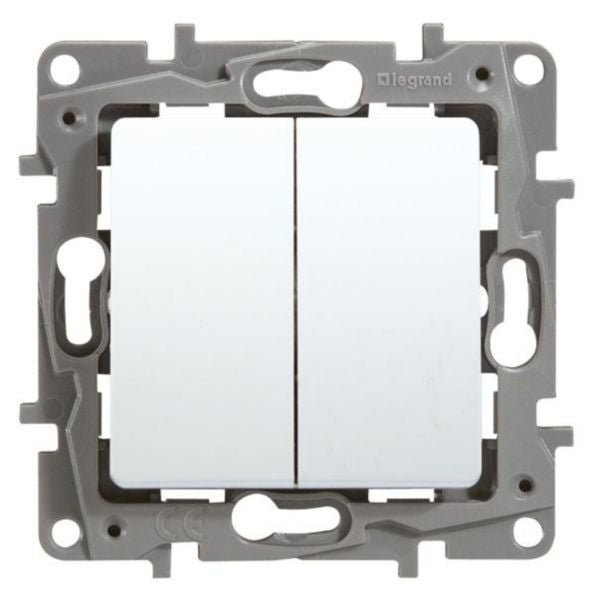Legrand 664702 Niloé Double 2-Way Switch 10A White — Gabby Electric