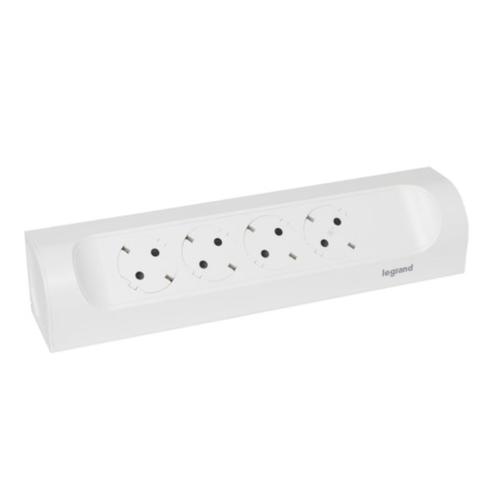 694503 Legrand Multi - Outlet Extension Sockets with 4 Schuko Standard 2P+T Flush Sockets, 16A 230V 3680W, Without Cable, White - Gabby Electric