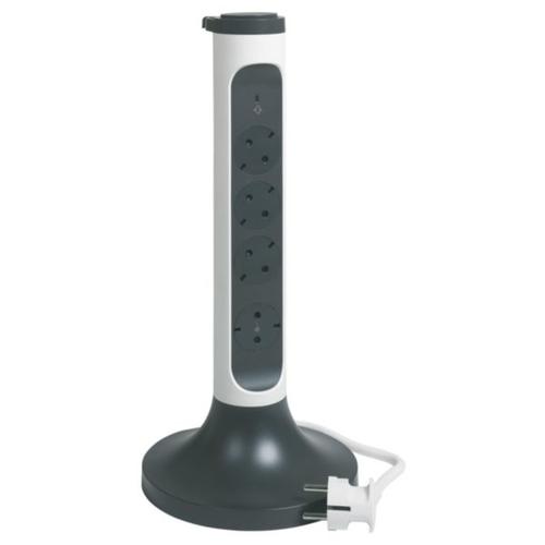 694505 Legrand 4 - Seat Vertical Extension Cord With Grounding 2m With Switch, white - Gabby Electric