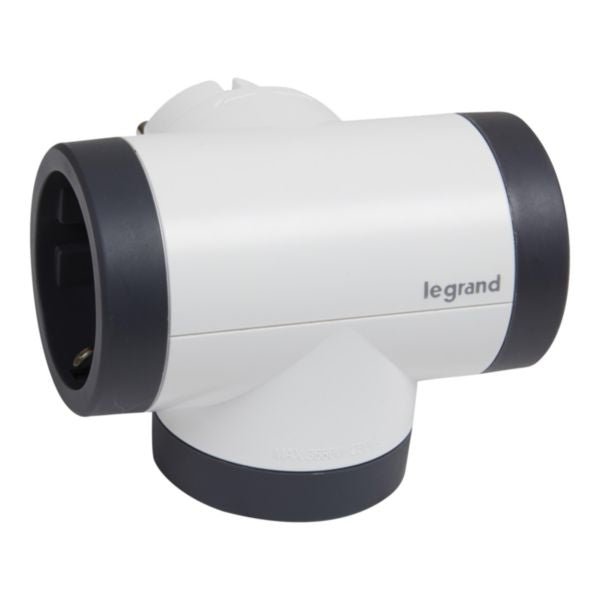 694521 Legrand Multi - Outlet Plug with 3 Outlets Laterales Rotative, White Black - Gabby Electric