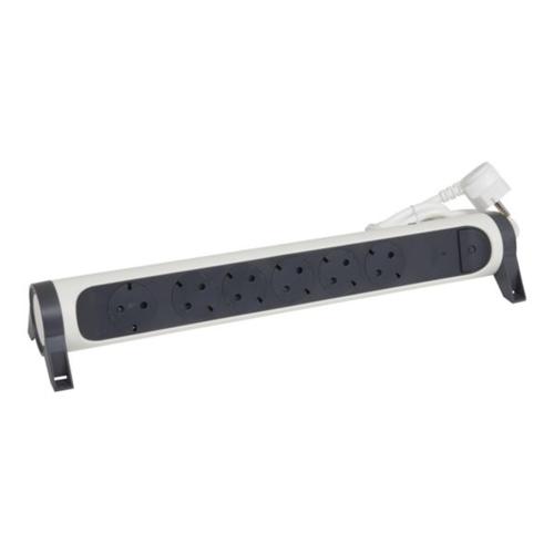 694526 Legrand Multi - Outlet Extension with 6 Rotating and Fixable Sockets, Mini Circuit Breaker,Load Indicator Cable 1.5m, White - Gabby Electric