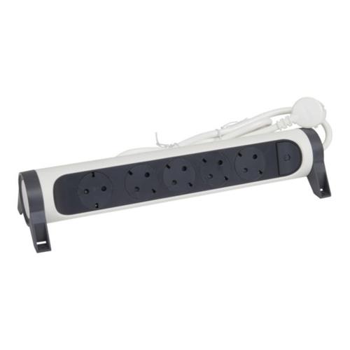 694531 Legrand Multi - Outlet Extension with 5 Rotating and Fixable Sockets with Cable 1.5m, White - Gabby Electric