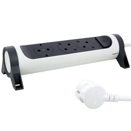 694535 Legrand Multi - Outlet Extension with 3 Rotating and Fixable Sockets with Cable 3m, White - Gabby Electric