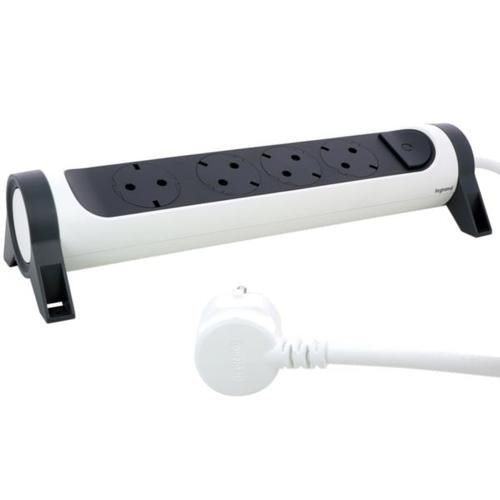 694536 Legrand Multi - Outlet Extension with 4 Rotating and Fixable Sockets with Cable 3m, White - Gabby Electric