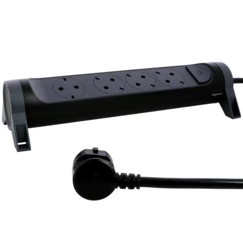 694537 Legrand Multi - Outlet Extension with 4 Rotating and Fixable Sockets with Cable 3m, Black - Gabby Electric