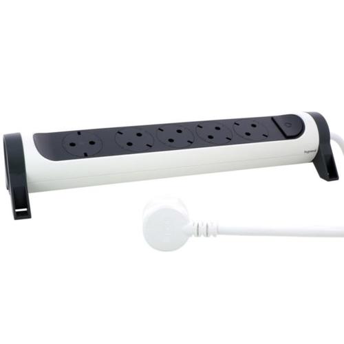 694538 Legrand Multi - Outlet Extension with 5 Rotating and Fixable Sockets with Cable 3m, White - Gabby Electric