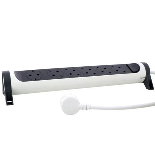 694539 Legrand Multi - Outlet Extension with 6 Rotating and Fixable Sockets with Cable 3m, White - Gabby Electric