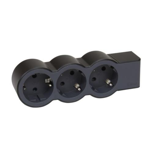 694574 Legrand Multi - Outlet with 3 Socket Outlets Without Cable, Black - Gabby Electric