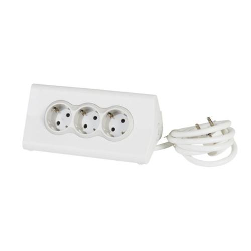 694810 Legrand Multi - Outlet Extension with 3 Sockets + 2USB Type A, Cable 1.5m, White/Grey - Gabby Electric