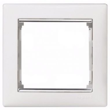 770491 Valena Socket frame 1 gang, white silver - Gabby Electric