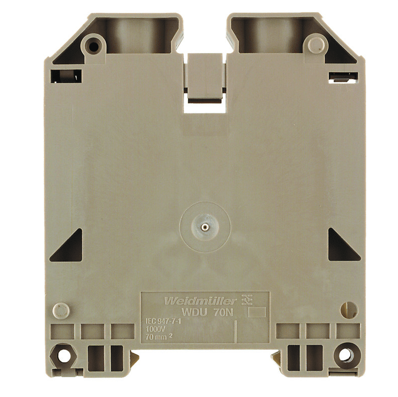 9512190000 Weidmuller WDU 70N/35 Feed - Through Terminal Block 70mm² 1000V 192A, Dark Beige - Gabby Electric