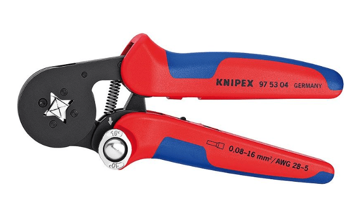 97 53 14 SB Knipex Self - Adjusting Crimping Pliers For Wire Ferrules Length: 180mm - Gabby Electric