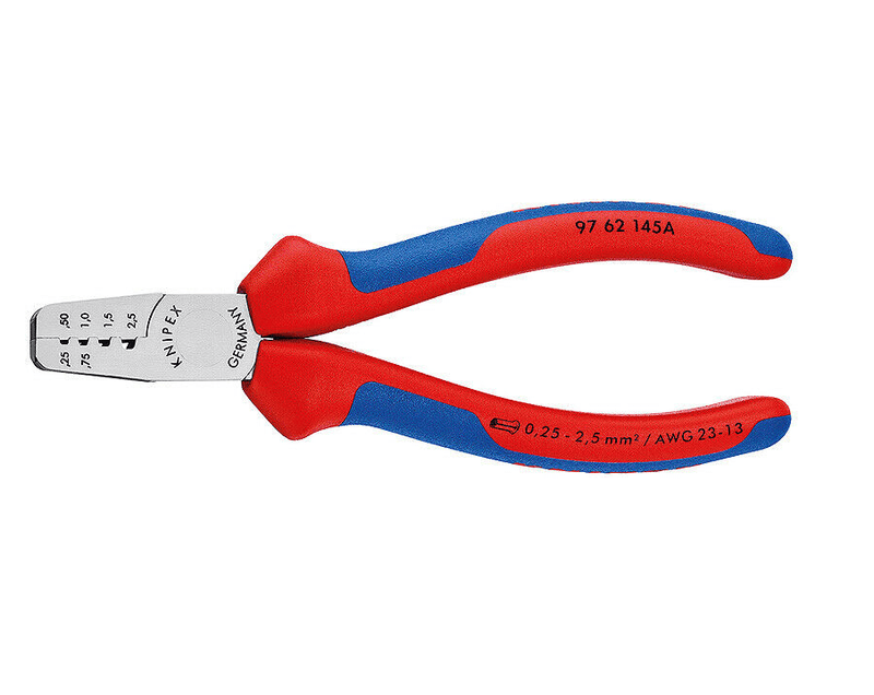 97 62 145 A Knipex Crimping Pliers For Wire Ferrules Length: 145mm - Gabby Electric