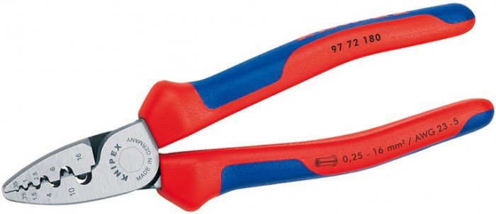 97 72 180 Knipex Crimping Pliers For Wire Ferrules Length: 180mm - Gabby Electric